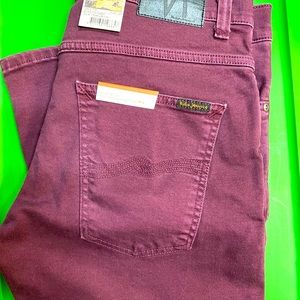 Nudie Jeans Grim Tim 34 x 28 Burgundy Worn